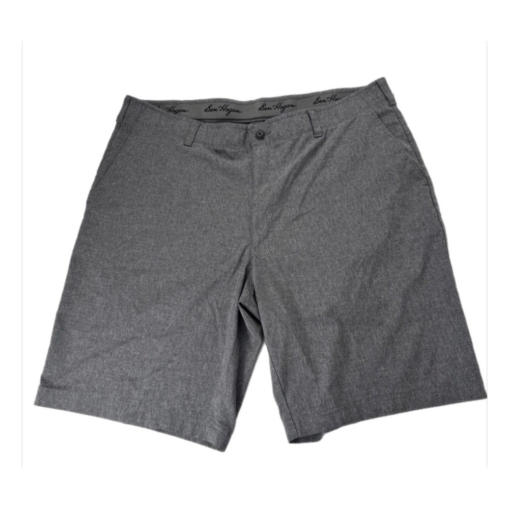 Ben Hogan Golf Shorts Men 40 Gray Performance Stretch Flat Front WT4269